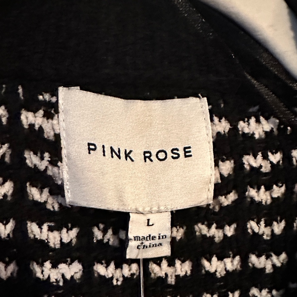 PINK ROSE | Houndstooth Black and Cream Cardigan - Picture 6 of 15